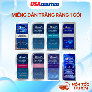 Miếng dán trắng răng Crest 3D White tẩy trắng răng 1 GÓI