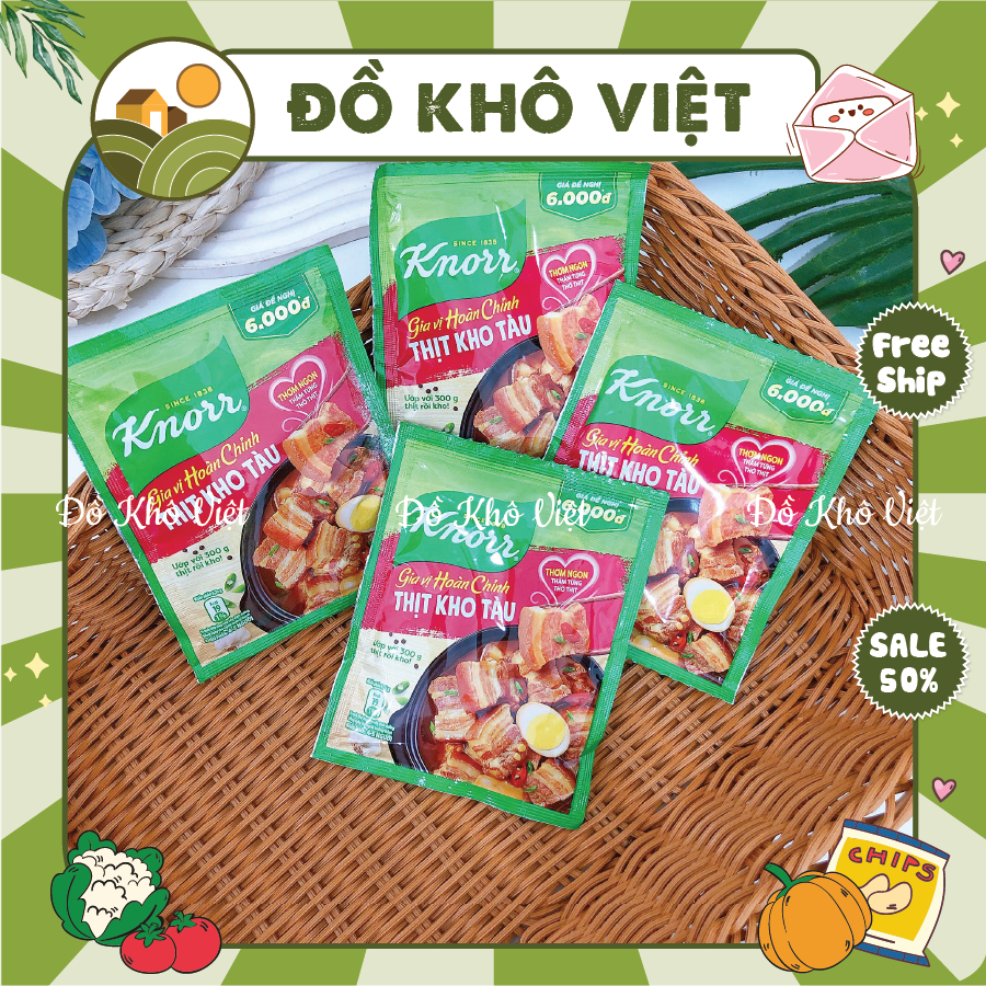 [COMBO 3 GÓI] Gia Vị Knorr Thịt Kho Tàu (Gói 28g), Bột Thịt Kho Tàu Chính Hãng