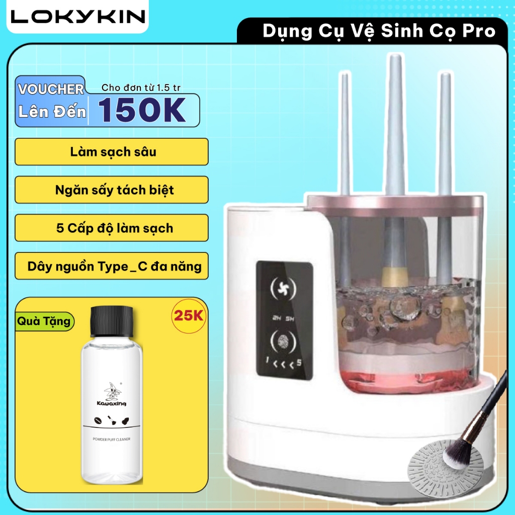 Dụng cụ vệ sinh, sấy khô cọ trang điểm Lokykin