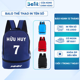 Balo Bóng Đá In Tên Số, Balo Thể Thao Có Ngăn Đựng Giày Laptop Vải Dù Cao Cấp Chính Hãng BL003