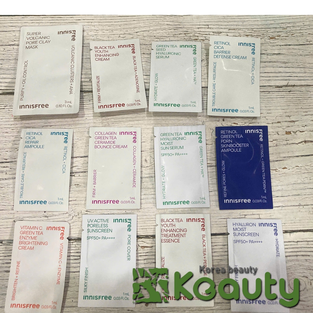 Nguyên túi Mẫu thử Sample Các sản phẩm của Innisfree 1ml