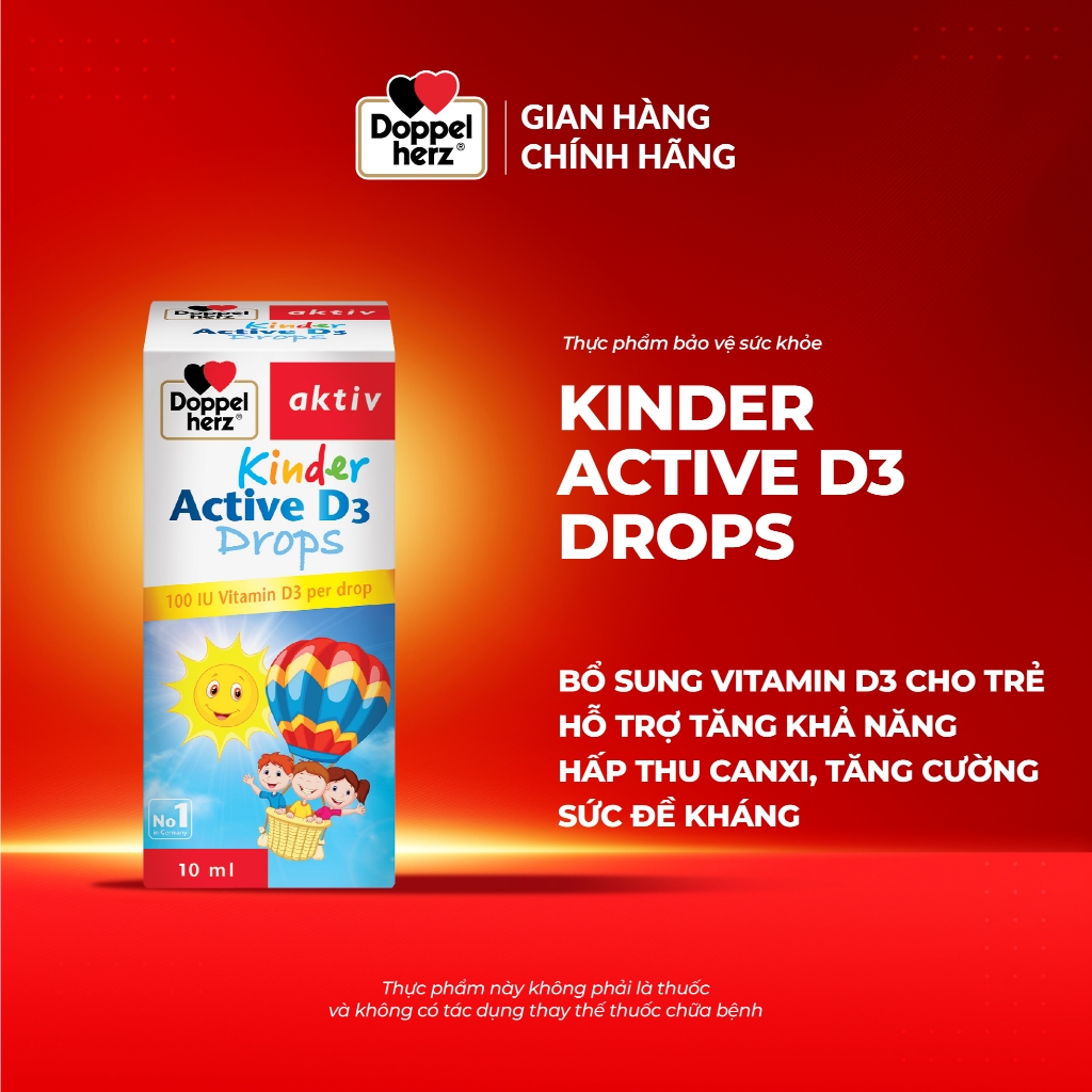 Vitamin D3 Drops Doppelherz Aktiv Kinder Active D3 Drops (chai 10ml)