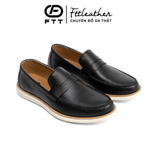 Giày moca sin nam cao cấp FTT Leather, giày lười da bò đế siêu nhẹ hạn chế trơn trượt F903