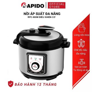 Nồi Áp Suất Đa Năng RAPIDO RPC 900M Dung Tích 5 Lít Chế Độ Nấu An Toàn, Tự Động Xả Áp BH 12 Tháng