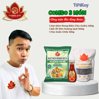 Combo Hạt Nêm 450g + Sốt Ớt Rim Hương Quê 300g + Tảo Xoắn Chile 100g - TiPiKay Shop