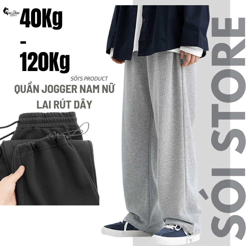 40-105kg Quần Nam Nữ Dây Rút Thời Trang Bigsize Sói Unisex Jogger Thu Đông - MÃ 01