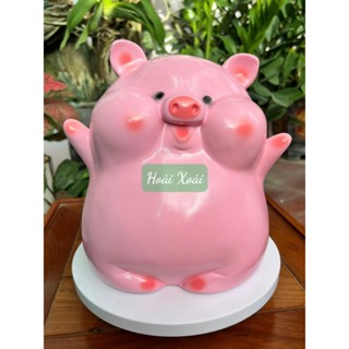 Heo đất BÁNH BAO 26*24*21cm/LỖ TRÒN, phúng phính, ống tiết kiệm, lợn đất tiết kiệm, quà tặng lưu niệm, decor trang trí