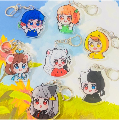 Móc khóa HERO TEAM nhân vật Simmy Phong cận Siro Mr Vịt Sammy Đào Timmy Kairon Kamui anime chibi mic