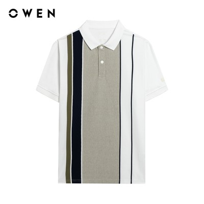 Owen - Áo polo Bodyfit APV253609 màu Trắng chất liệu CVC Spandex