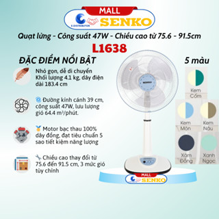 Quạt Điện Đứng Senko L1638 - Màu tuỳ chọn - Hàng Chính Hãng