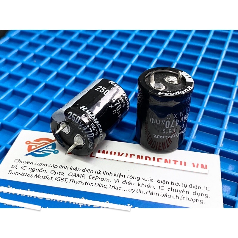 [1 chiếc] Tụ hóa Rubycon 470uF 250V kích thước 30*22mm