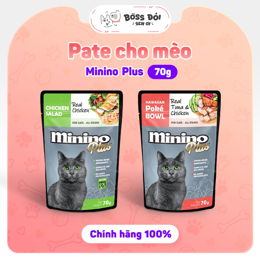 Pate cho mèo mọi lứa tuổi Minino Plus Gói 70g