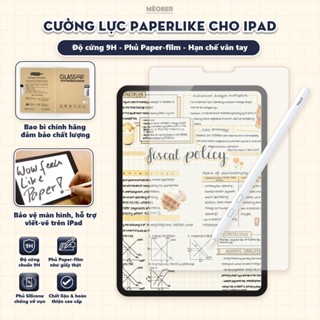 Kính cường lực Paperlike cho iPad - bảo vệ màn hình siêu cứng 9H, phủ paper-film nhám viết vẽ như trên giấy by MèoBer