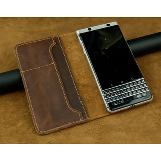 Bao Da Blackberry Keyone Handmade Da Bò Thật dán trực tiếp vào máy