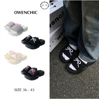 Dép nữ Owenchic Bling thêu nơ dễ thương, đế cao, quai lót đệm đi êm chân, kèm hộp ,bảo hành, hỗ trợ đổi size(OWC6)