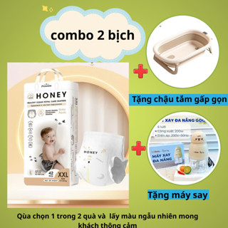 ( KÈM QUÀ) Combo 2b Bỉm tã quần/dán Momo Honey siêu thấm NB/S/L54/M60/XL50/XXL48/XXXL46