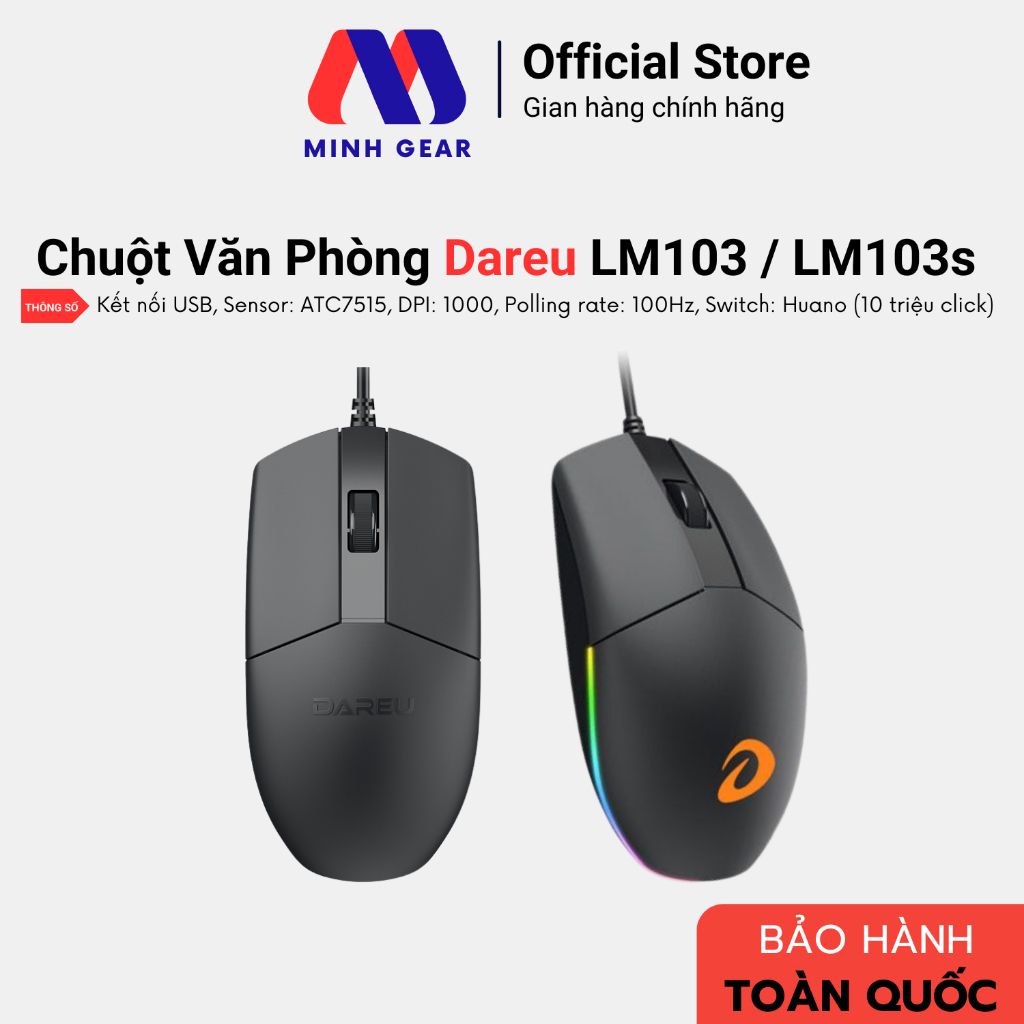 Chuột Văn Phòng Dareu LM103 / LM130s - Hàng Chính Hãng