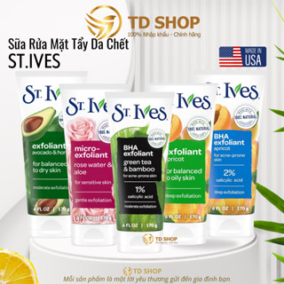 [NK Mỹ/ Thái] Sữa rửa mặt tẩy tế bào chết St.Ives 170g Trà xanh I Cafe & Dừa I Bơ&Mật ong I Hoa hồng - TD Shop