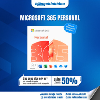 Phần mềm Microsoft 365 Personal | 12 tháng | Dành cho 1 người| 5 thiết bị/người | Trọn bộ ứng dụng Office | 1TB lưu trữ