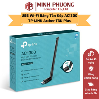 USB Wi-Fi Độ Lợi Cao Băng Tần Kép AC1300 TP-LINK Archer T3U Plus Hàng Chính Hãng