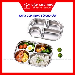  Khay cơm inox 304 4 ngăn cao cấp – cho bé học sinh nhân viên văn phòng mang cơm trưa CẬU CHỦ NHỎ 