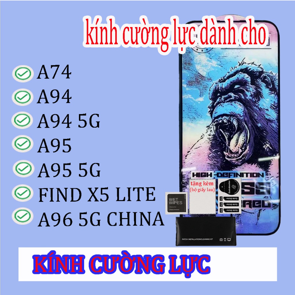 Kính cường lực dành cho OPPO A74 / A94 / a94 5g / a95 / a95 5g / FINDX5 LITE / A96 CHINA (ô 21)