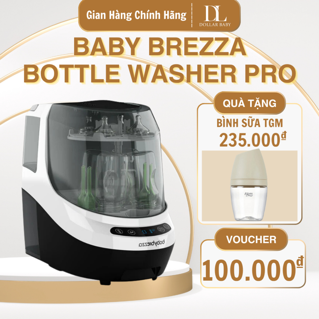 Máy Rửa Bình Sữa Tự Động Baby Brezza Bottle Washer Pro - 6 Chế Độ, Diệt Khuẩn 99.99% - Chính Hãng