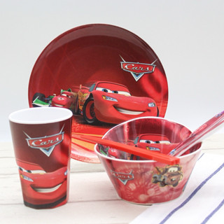    Nhựa An Toàn   Bộ bát ăn dặm cho bé trai. khay ăn dặm cốc uông nước cho bé thìa dĩa cho bé in hình ô tô. đĩa ăn dặm 