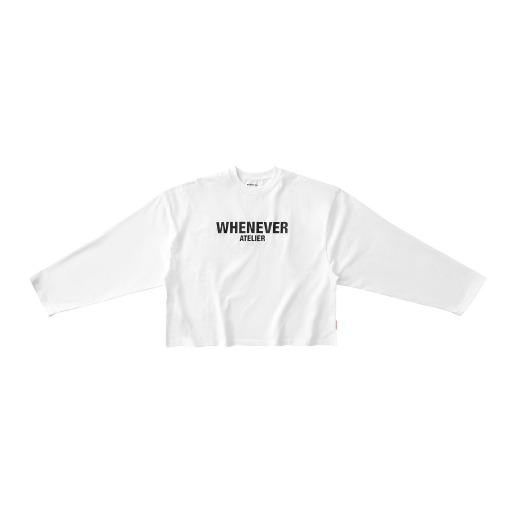 WHENEVER Áo thun tay dài BASIC LOGO SS25 LONG SLEEVES T-SHIRT SS25 Vải Cotton 100% Form Boxy (Tặng T