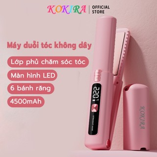 KOKIRA máy duỗi tóc mini máy ép tóc mini 4500mAh Màn hình LED 6 bánh răng máy duỗi