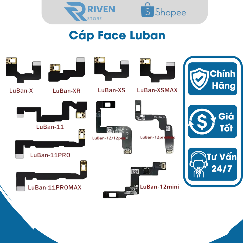 Cáp Fix Face ID Hàn Luban cho IP X tới 14 Promax , Cáp Face ID Luban Truyền Thống