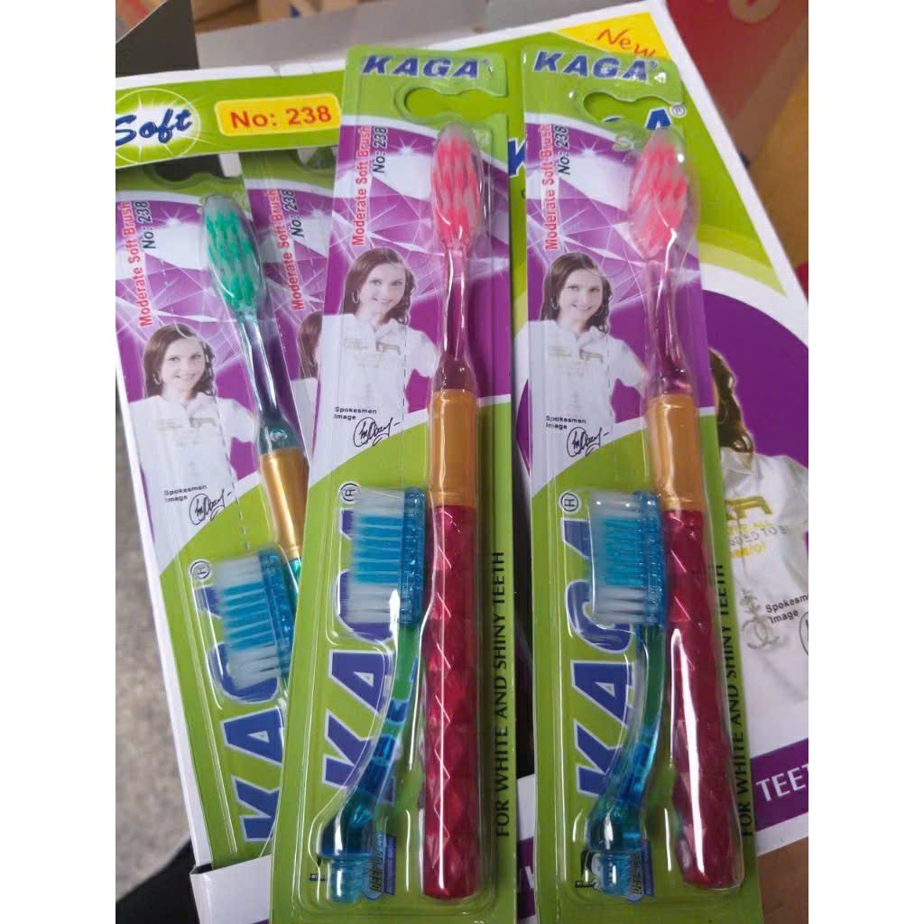 Bàn Chải đánh răng Kaga tặng thêm 1 đầu bàn chải thay thế