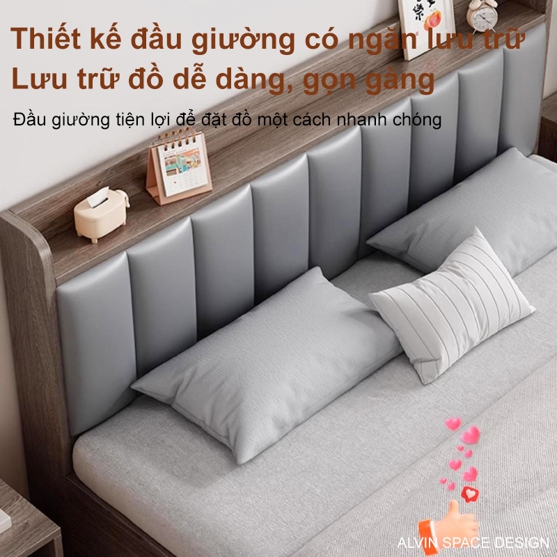Giường ngủ gỗ hiện đại Tự Nhiên Cao Cấp  Ngăn Chứa Tiện Lợi Chắc Chắn Và Sang Trọng | BigBuy360 - bigbuy360.vn