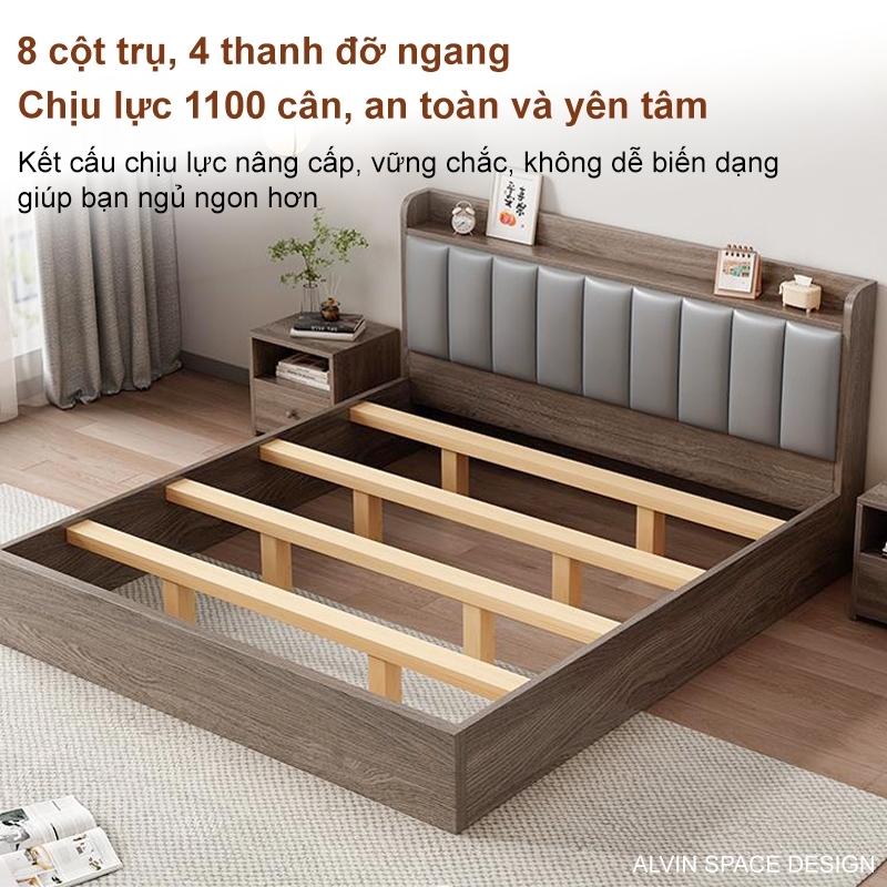 Giường ngủ gỗ hiện đại Tự Nhiên Cao Cấp  Ngăn Chứa Tiện Lợi Chắc Chắn Và Sang Trọng | BigBuy360 - bigbuy360.vn