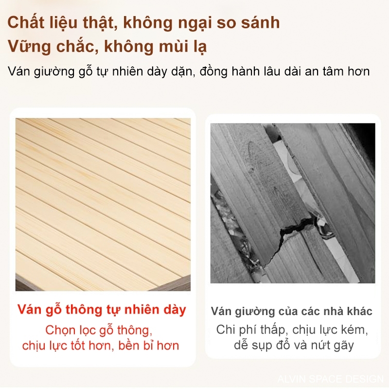 Giường ngủ gỗ hiện đại Tự Nhiên Cao Cấp  Ngăn Chứa Tiện Lợi Chắc Chắn Và Sang Trọng | BigBuy360 - bigbuy360.vn