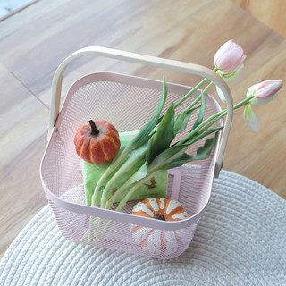 Giỏ lưới thép quai gỗ RISATORP đựng đồ đa năng,  giỏ đựng hoa quả, trang trí nhà cửa