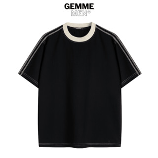 Áo thun chỉ nổi cổ bo gân Cotton big size GEMME MEN 55 - 150kg streetwear, trẻ trung