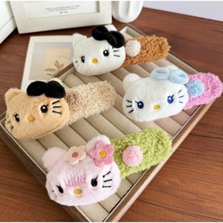 Kẹp tóc mỏ vịt hoạt hình hello kitty bông xù loại lớn cho nữ đáng yêu