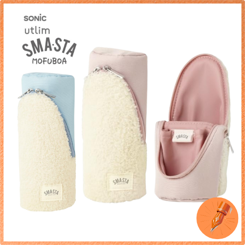 Sonic Smart Stand Pen Case - Mofuboa - Standing Pencil Case - Pink & Light Blue FD-1746