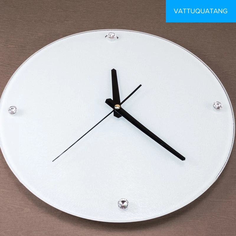 Phôi Đồng Hồ Thuỷ Tinh Tròn Đường Kính 20cm/30cm Màu Trắng