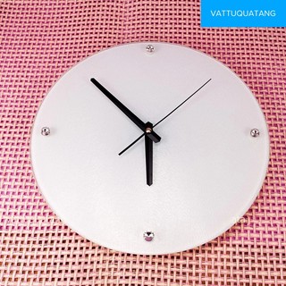 Phôi Đồng Hồ Thuỷ Tinh Tròn Đường Kính 20cm/30cm Màu Trắng