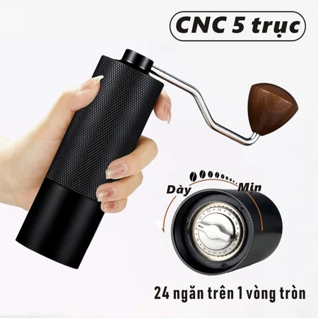 Máy xay cà phê hạt kiểu kim cương mới, máy xay thô và mịn có thể điều chỉnh bằng tay, tiết kiệm thời gian và công sức