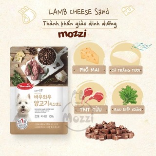 Snack cho chó Phô mai thịt cừu Bowwow 100gr