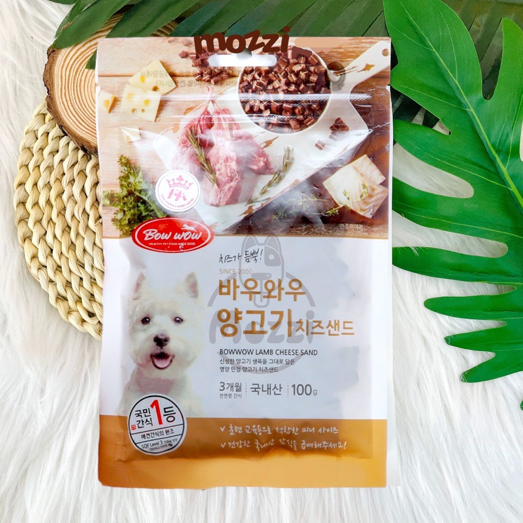 Snack cho chó Phô mai thịt cừu Bowwow 100gr