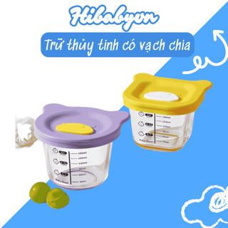  Hũ Thủy Tinh Nắp Dẻo Có Vạch Chia Ml Trữ Thủy tinnh Đựng Cốc Nấu Cháo Trữ Đông Đồ Ăn Dặm Cho Bé 