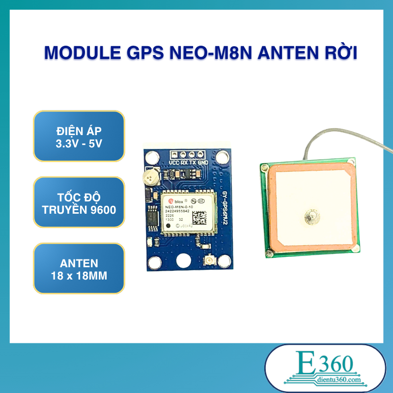 Module Định Vị GPS NEO-M8N Anten Rời