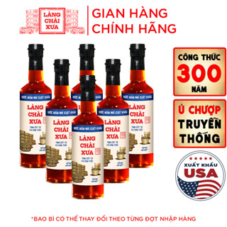 [TẶNG 1 NƯỚC TƯƠNG 125ML] Thùng 6 chai nước mắm nhỉ xuất khẩu Làng Chài Xưa Nhãn Xanh 500ml/chai