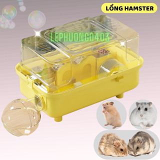 Lồng Hamster Nắp Trong Đen Thoáng Khí Đầy Đủ Phụ Kiện Tiện Lợi Cho Chuột Hamster - 4 Size