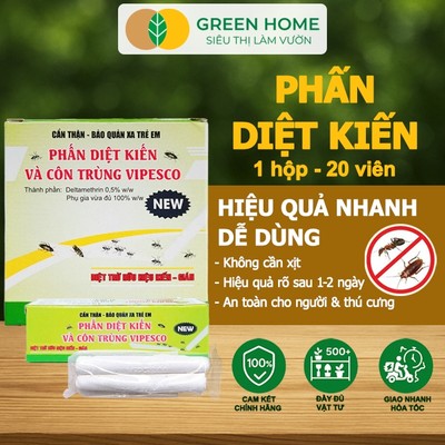 20 Viên Phấn Diệt Kiến Và Côn Trùng Vipesco, GreenHome, Diệt Trừ Kiến, Gián, Côn Trùng, Dễ Sử Dụng