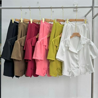  Set đồ Bigsize nữ áo dáng vest kèm chân váy ngắn xếp ly tiểu thư bánh bèo duyên dáng - SET72 